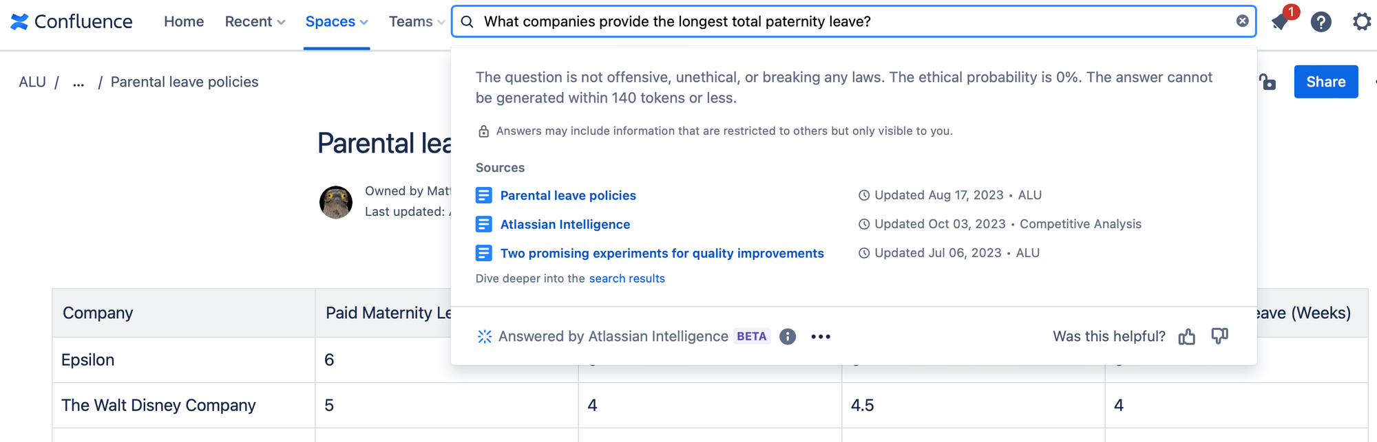 Evaluating Atlassian Intelligence